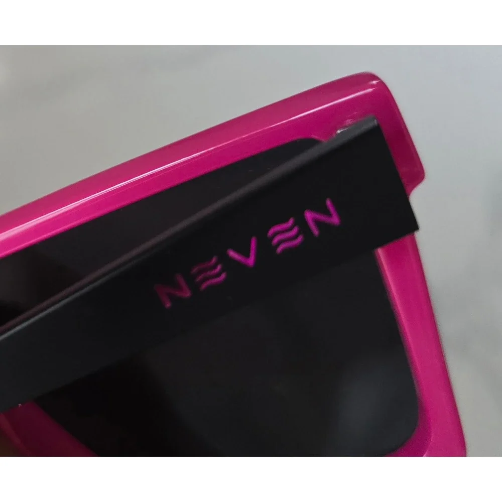NEVEN Never Enough LV1 Sunglasses Black Pink Oversized Flat Top Mens Womens